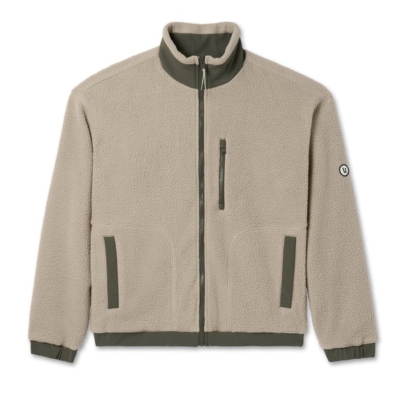 Vuori Men's Reversible Morrow Full Zip Jacket In Toast Size 2XL - Picture 16 of 16